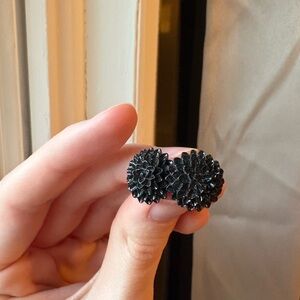 Black Flower Stud Earrings